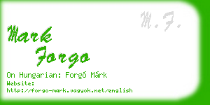 mark forgo business card